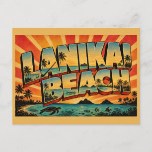 Postal Playa Lanikai Hawaii Arena Blanca Agua Turquesa 
