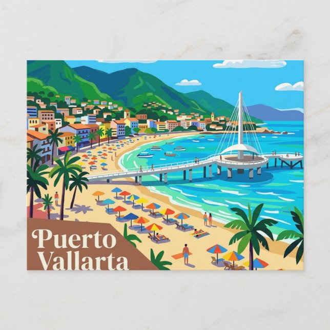 Postal Playa Los Muertos México (Anverso)