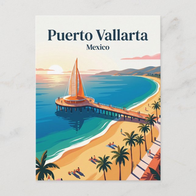 Postal Playa Los Muertos México (Anverso)