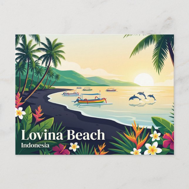Postal Playa Lovina Indonesia (Anverso)