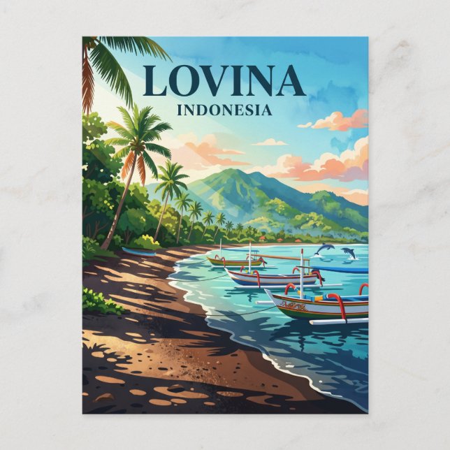 Postal Playa Lovina Indonesia (Anverso)