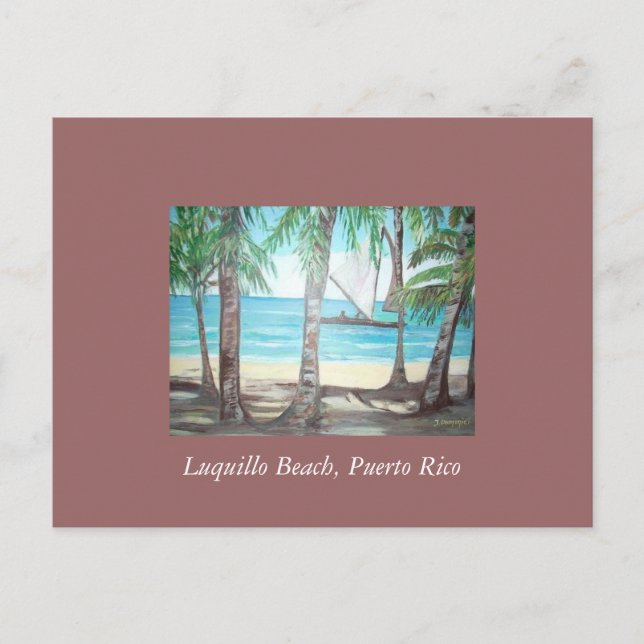 Postal Playa Luquillo, Puerto Rico (Anverso)