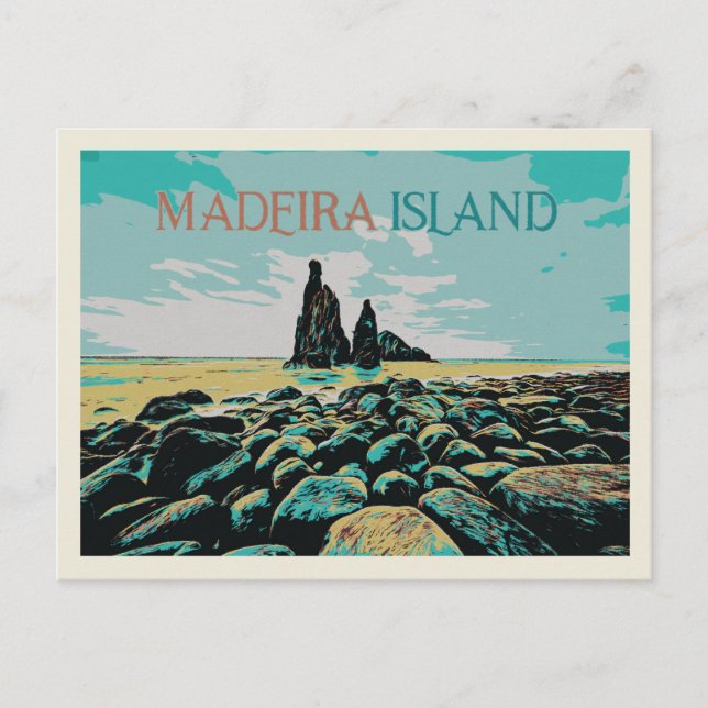 Postal Playa Madeira Island Ribeira da Janela, Portugal (Anverso)