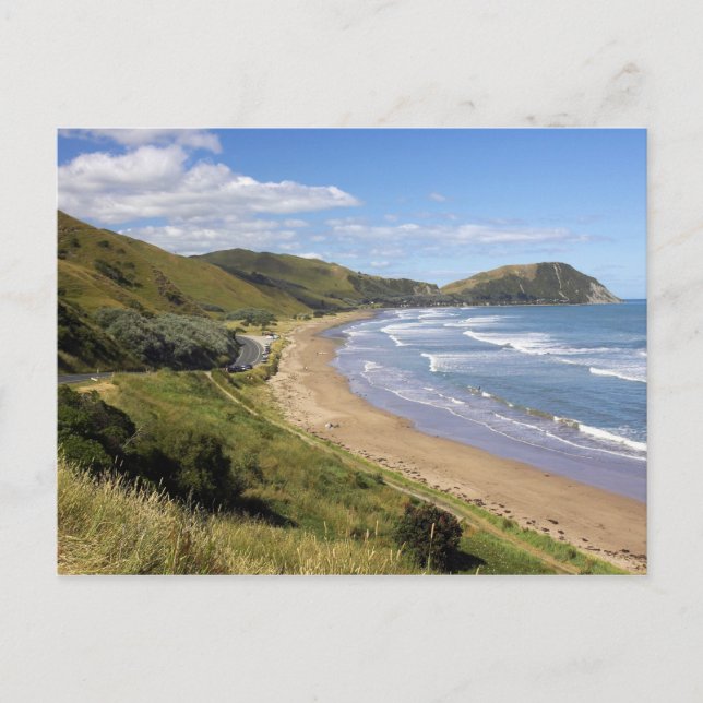 Postal Playa Makorori cerca de Gisborne, Eastland, New (Anverso)