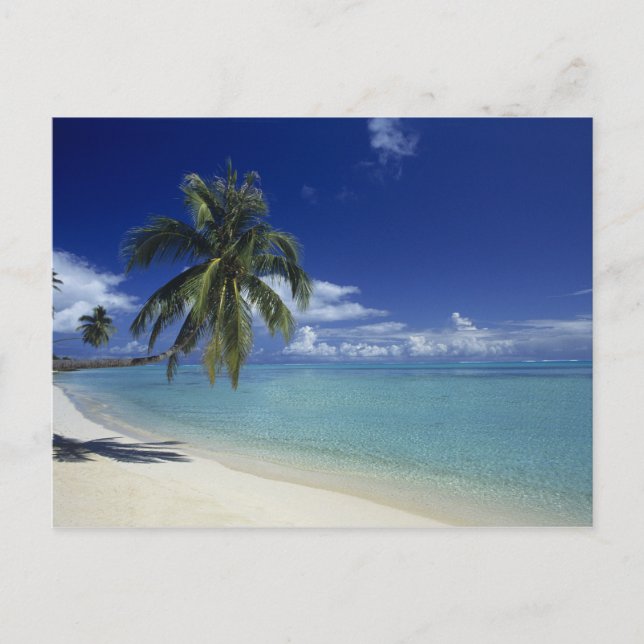 Postal Playa Matira en la isla de Bora Bora, (Anverso)