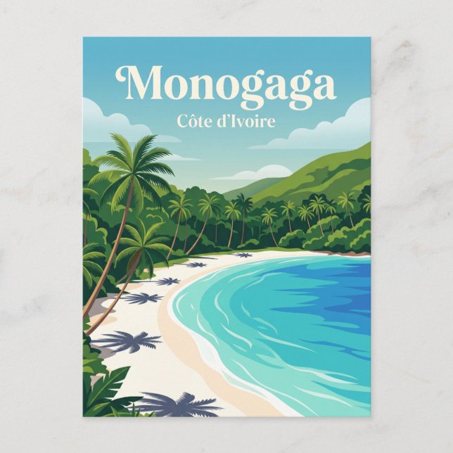 Postal Playa Monogaga Côte d'Ivoire (Anverso)