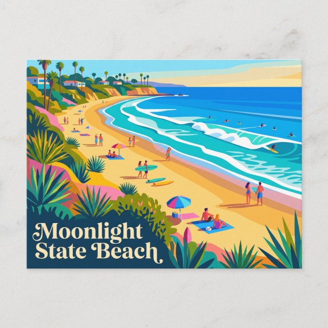 Postal Playa Moonlight State California (Anverso)