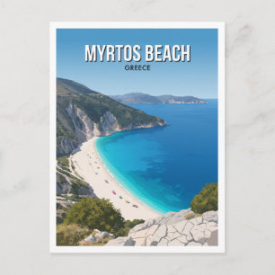 Postal Playa Myrtos, Kefalonia Divarata Grecia Recuerdo