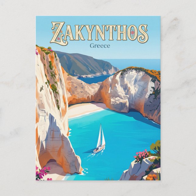 Postal Playa Navagio Grecia (Anverso)