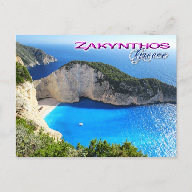 Postal Playa Navagio, Zakynthos, Grecia (Anverso)