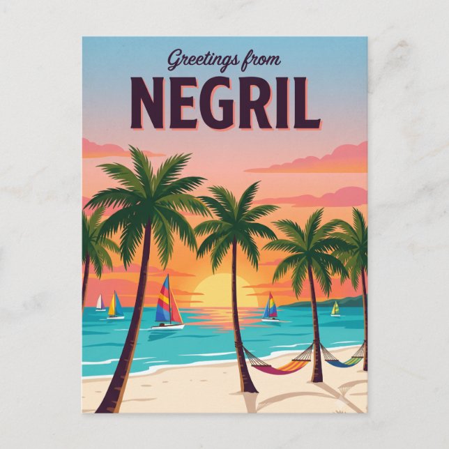 Postal Playa Negril Jamaica (Anverso)