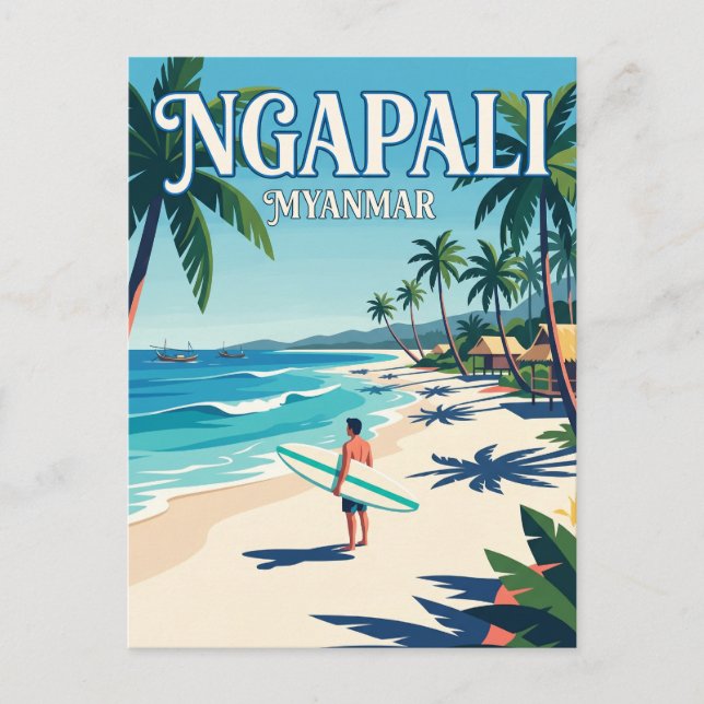 Postal Playa Ngapali Myanmar (Anverso)