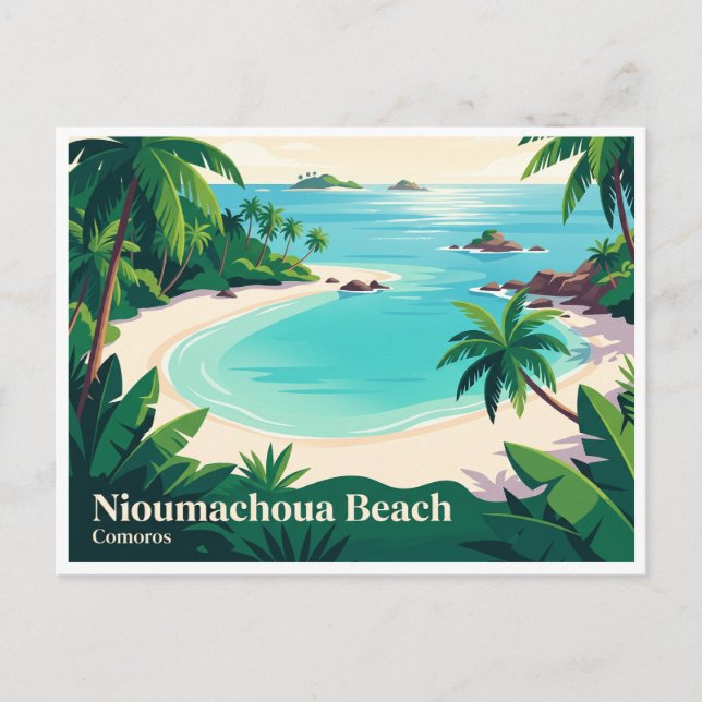 Postal Playa Nioumachoua Comoras (Anverso)