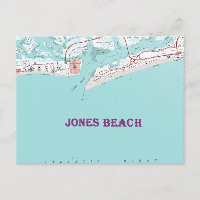 Postal Playa Nueva York de Jones (Anverso)