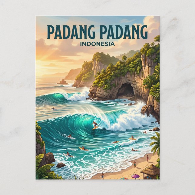 Postal Playa Padang Padang Indonesia (Anverso)
