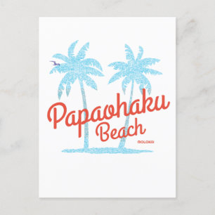 Postal Playa Papaohaku Molokai Hawaii Coral Azul Vintage