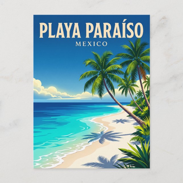 Postal Playa Paraíso México (Anverso)