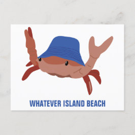 Postal Playa Personalizado personalizada de cangrejo pers