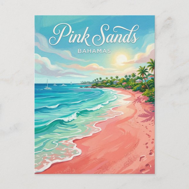 Postal Playa Pink Sands Bahamas (Anverso)