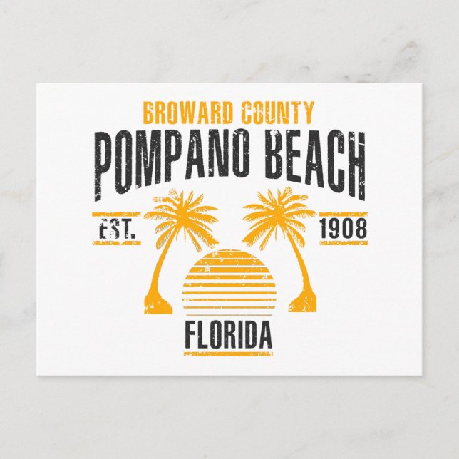 Postal Playa Pompano (Anverso)
