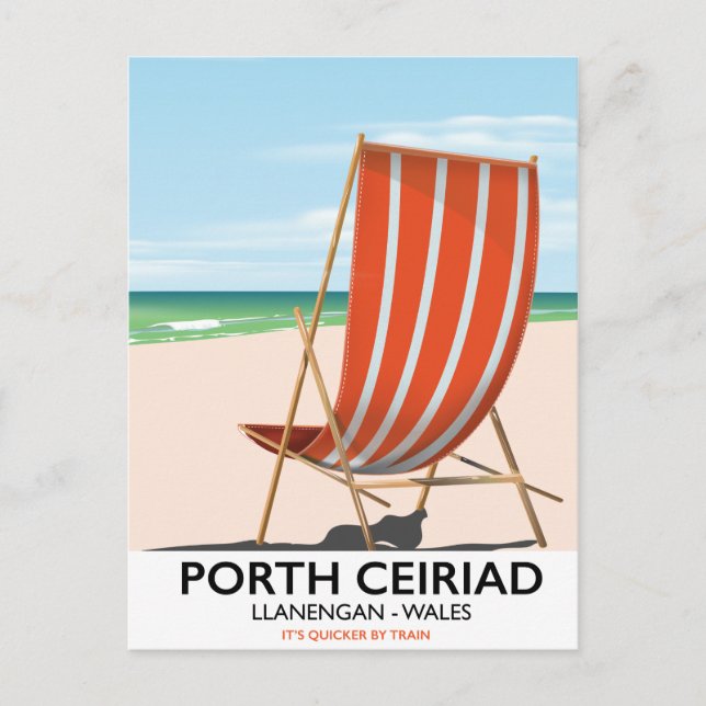 Postal Playa Porth Ceiriad Gales (Anverso)