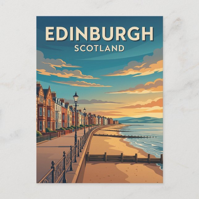 Postal Playa Portobello Escocia (Anverso)