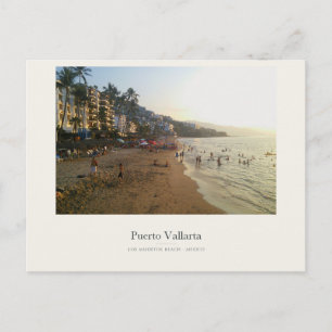 Postal Playa Puerto Vallarta en Luz Dorada