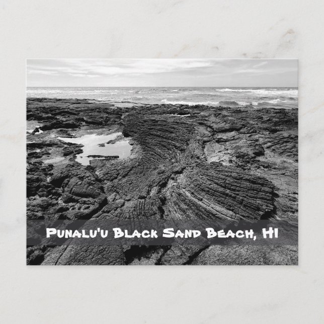 Postal Playa Punalu'u de arena negra, HI (Anverso)