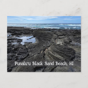 Postal Playa Punalu'u de arena negra, HI