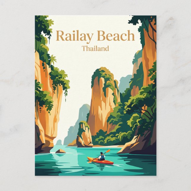 Postal Playa Railay, Tailandia (Anverso)