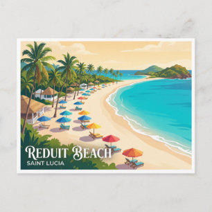 Postal Playa Reduit Gros Islet Santa Lucía