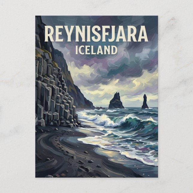 Postal Playa Reynisfjara Islandia (Anverso)