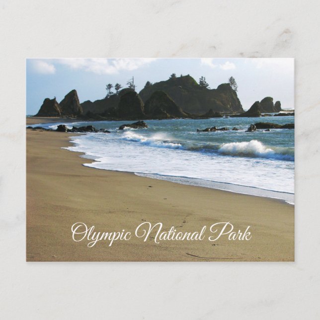 Postal Playa Rialto, Parque Nacional Olímpico, Washington (Anverso)