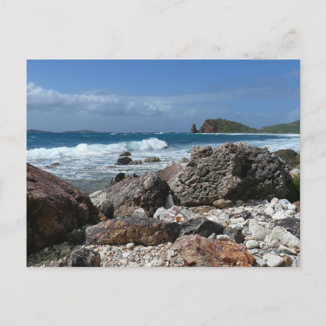 Postal Playa rocosa de St. Thomas (Anverso)