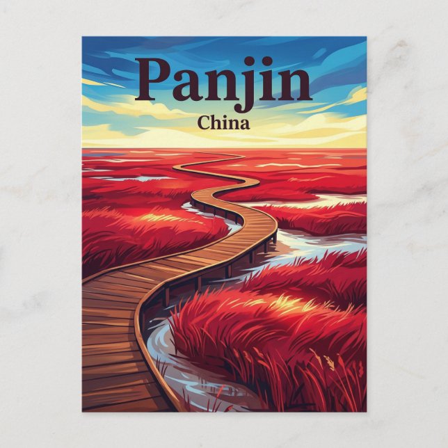 Postal Playa Roja China (Anverso)