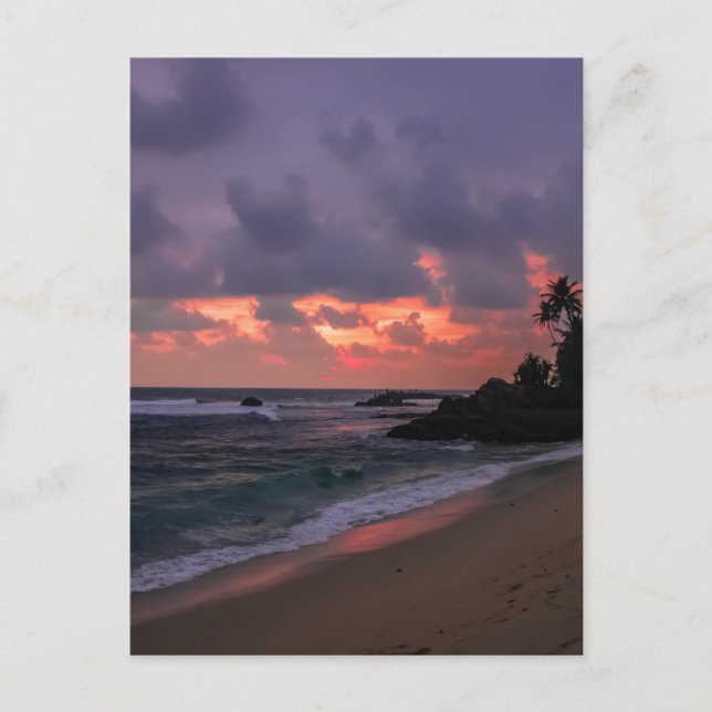 Postal Playa romántica en Dusk (Anverso)