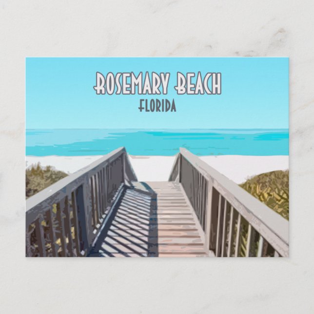 Postal Playa Rosemary Florida Vintage (Anverso)