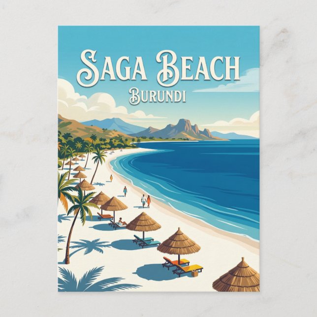 Postal Playa Saga Burundi (Anverso)