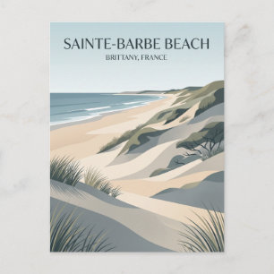 Postal Playa Sainte-Barbe, Plouharnel, Bretaña, Francia