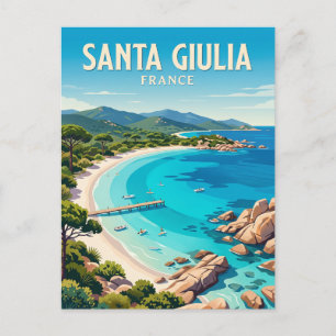 Postal Playa Santa Giulia Francia