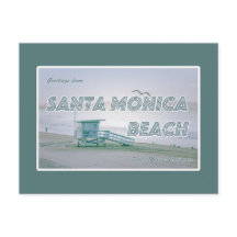 Playa Santa Mónica, California Postcard