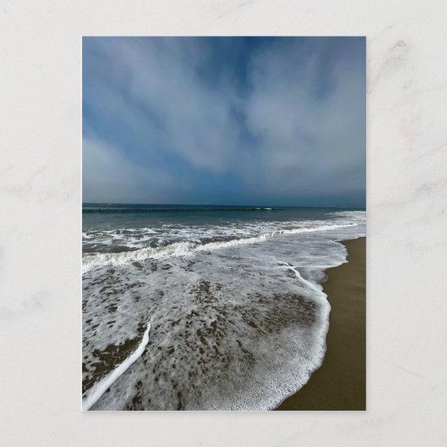 Postal Playa Santa Mónica en otoño. (Anverso)