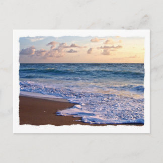 Postal Playa saturada de Florida al amanecer