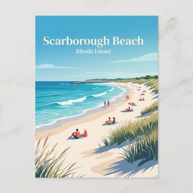 Postal Playa Scarborough Rhode Island (Anverso)