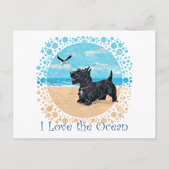 Postal Playa Scottie personalizada (Anverso)