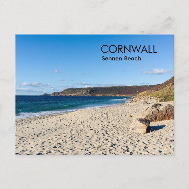 Postal Playa Sennen Cornualles Inglaterra (Anverso)