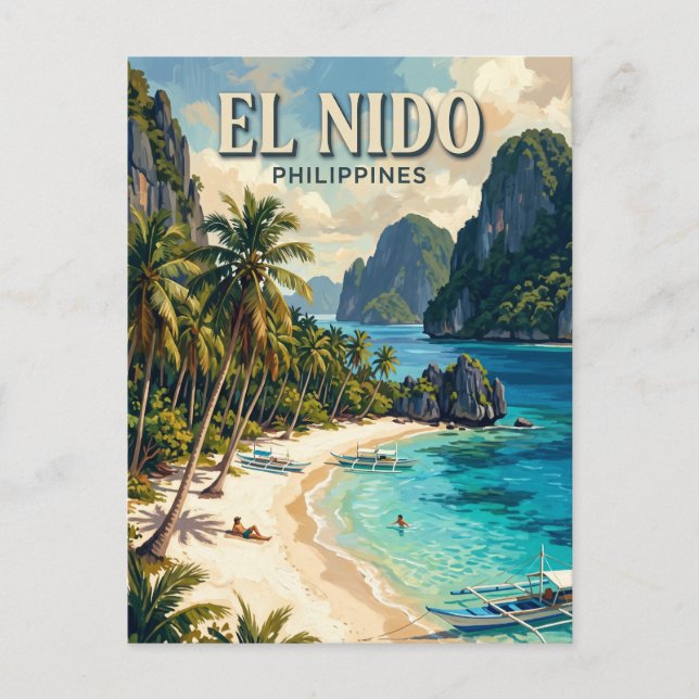 Postal Playa Seven Commandos El Nido Filipinas (Anverso)