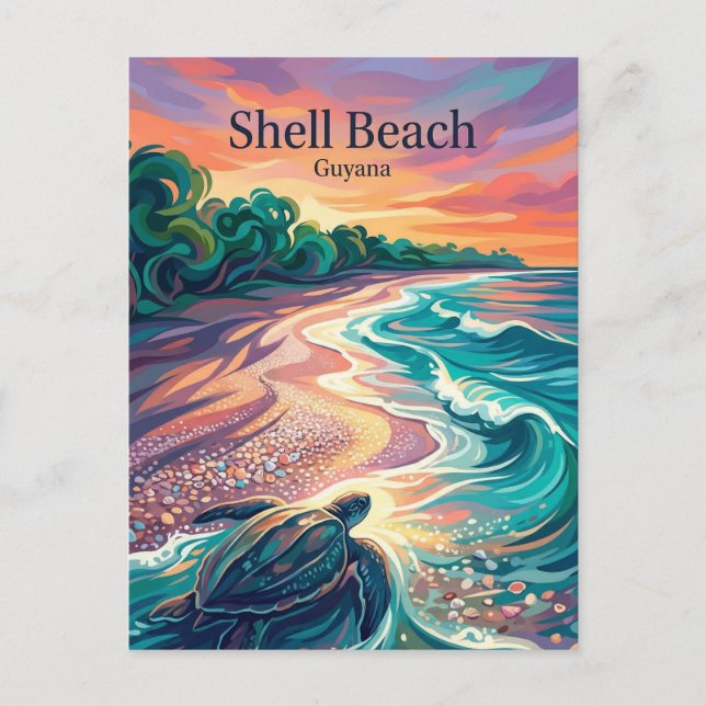 Postal Playa Shell Guyana (Anverso)