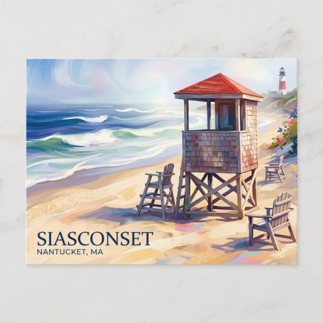Postal Playa Siasconset EE. UU. (Anverso)