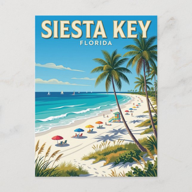 Postal Playa Siesta Key Florida (Anverso)